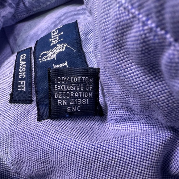 Ralph Lauren Classic Fit Oxford Button Down Shirt Mens 16 1/2 32/33 Blue - Picture 6 of 11